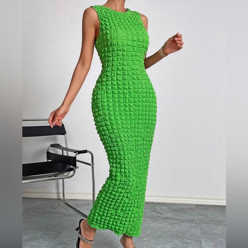 Green stretch dress
